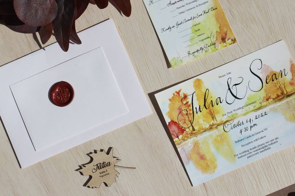 Fall Wedding Invitations