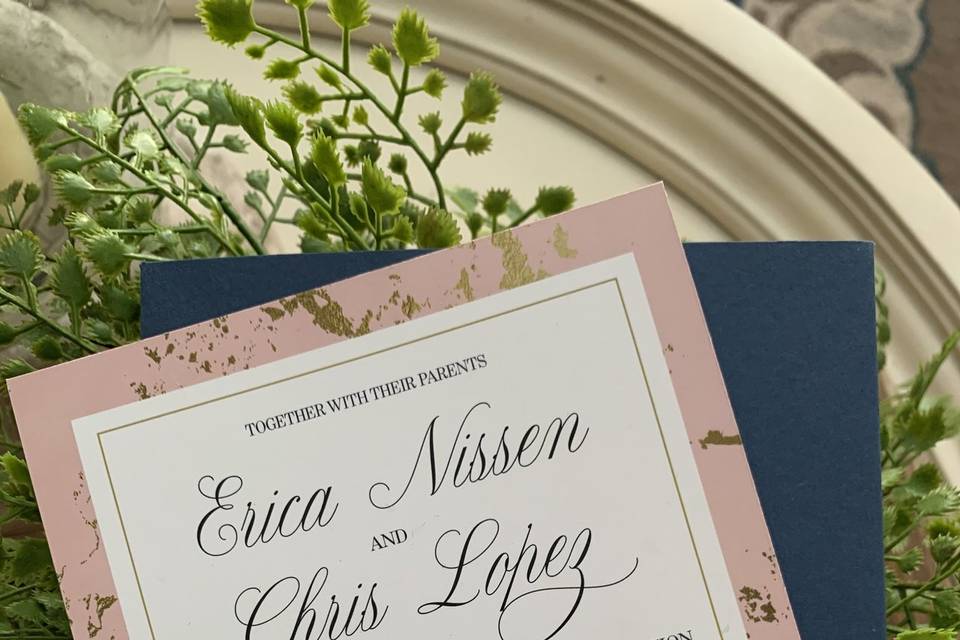 Elegant Pink Foil Invitation