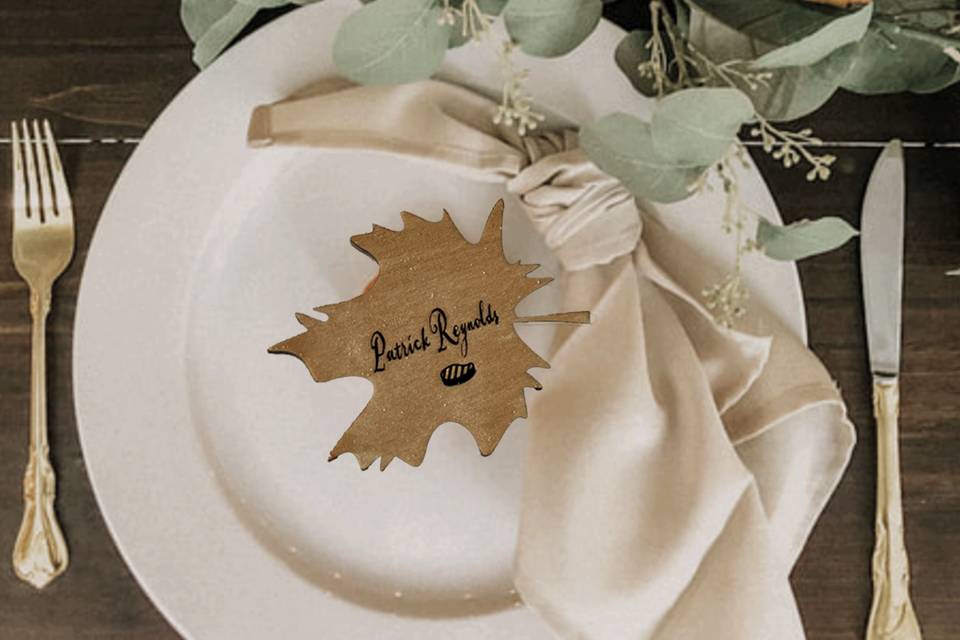 Wooden Leaf Placecards