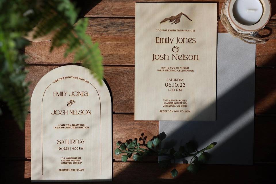 Wooden Invitations