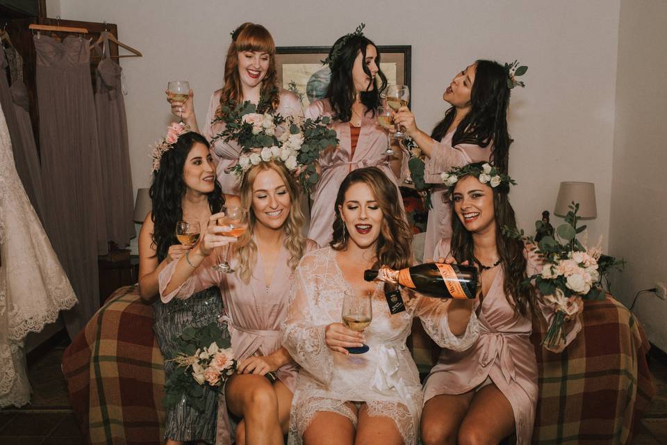Bride and Bridesmaids