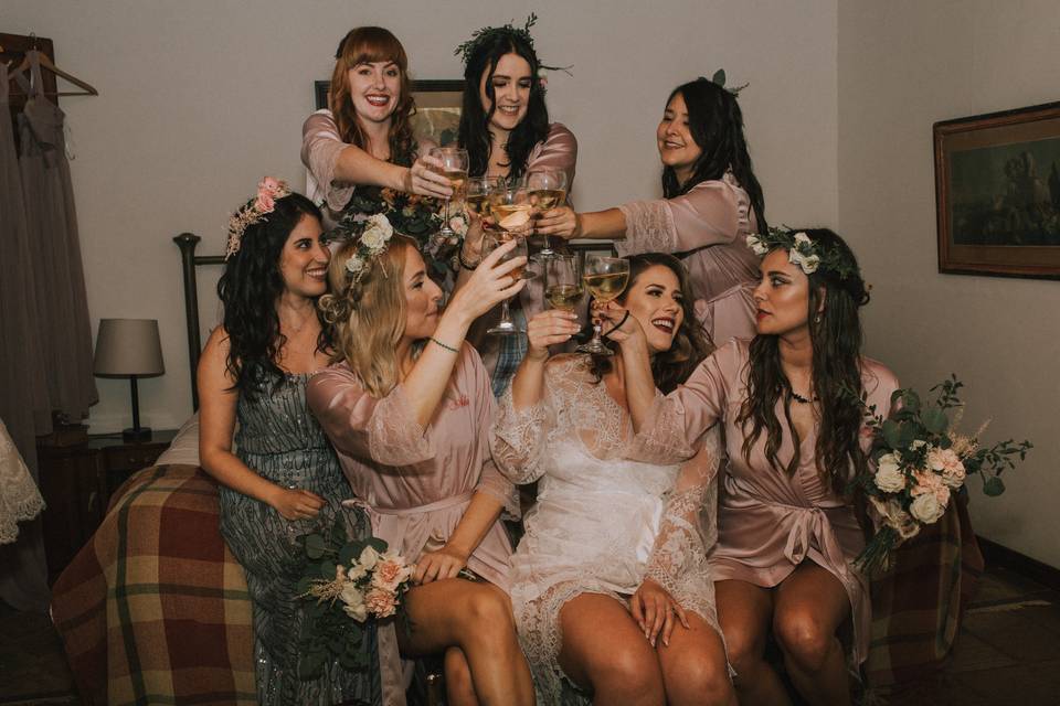 Bride and Bridesmaids
