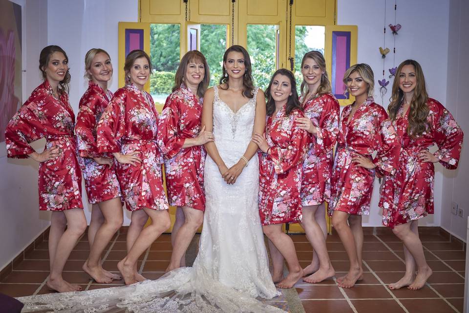 Bride and Bridesmaids