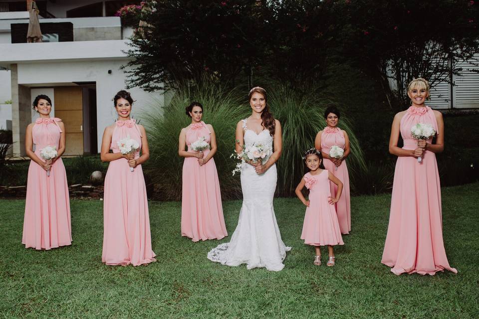 Bride and Bridesmaids