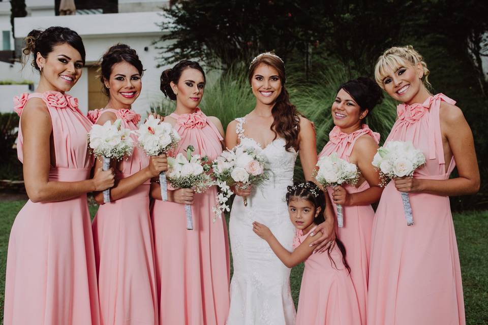 Bride and Bridesmaids