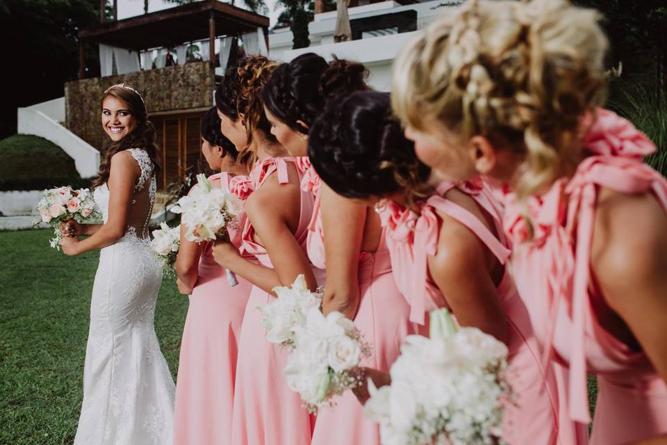 Bride and Bridesmaids