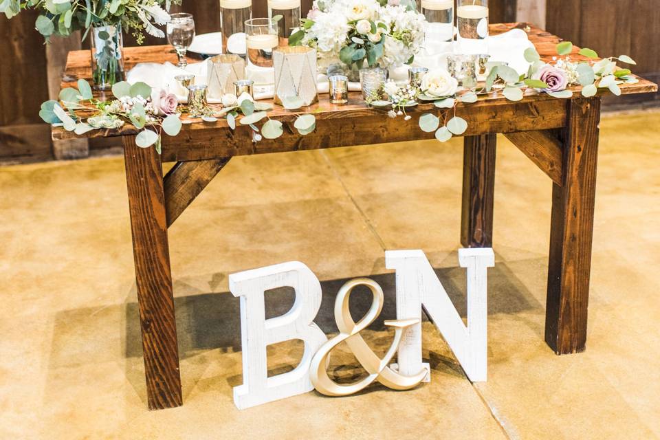 Sweatheart table