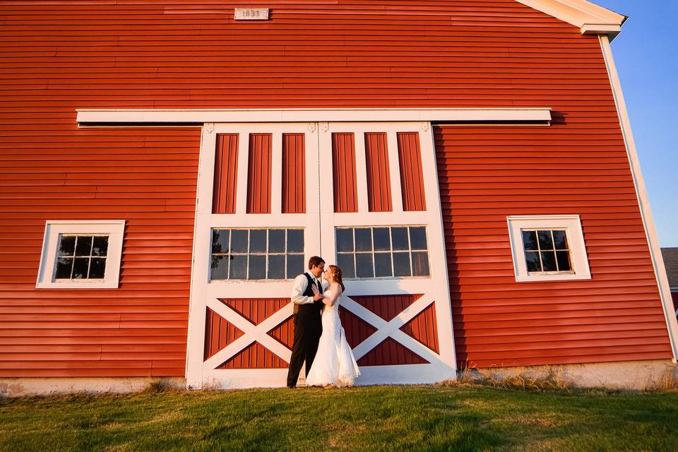 The couple by the barn