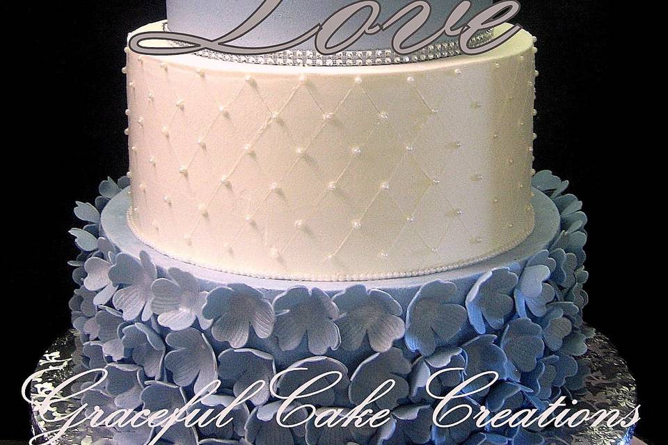 Blue wedding cake