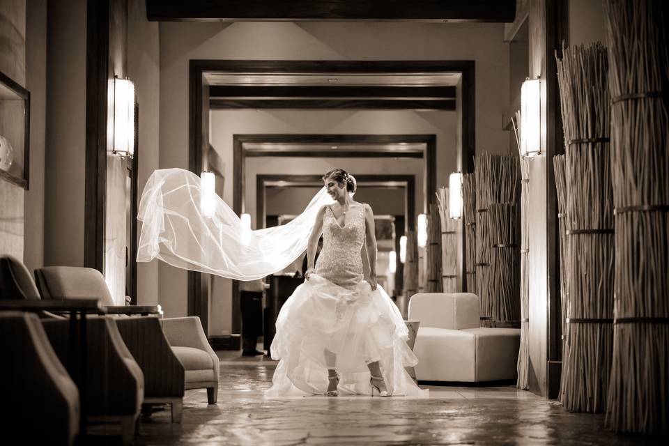 Bride in sepia