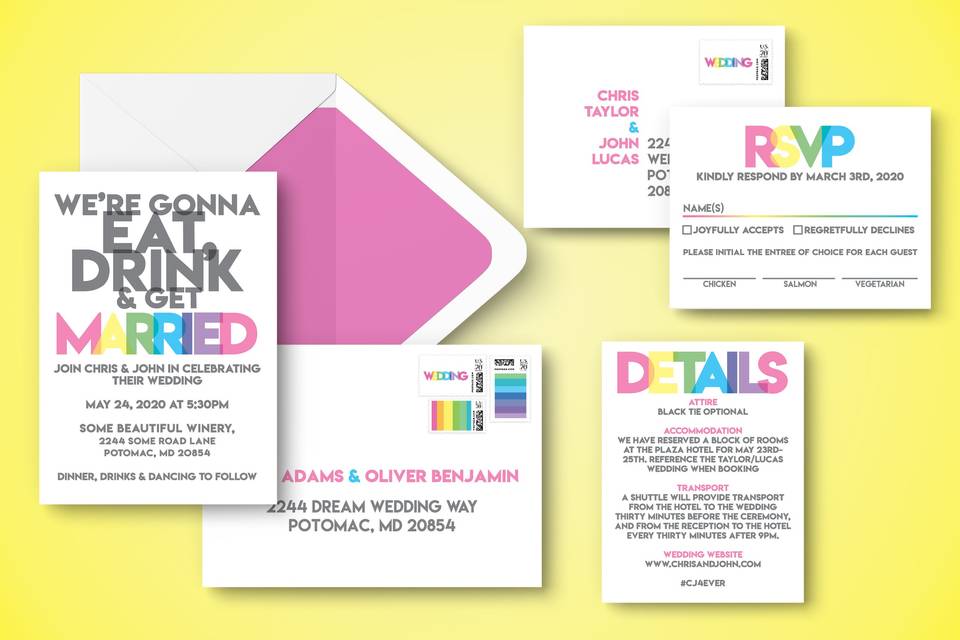 Cmyk invitation suite