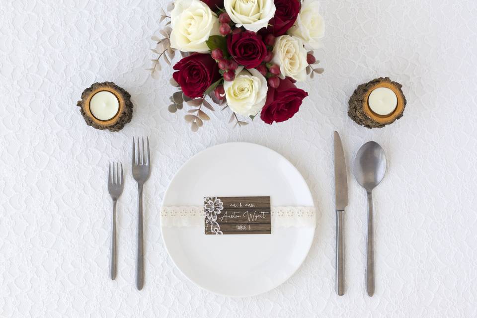 Rustic lace place card