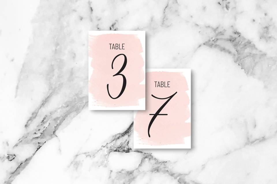 Watercolor romance table no