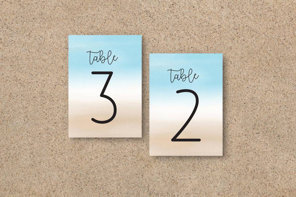 Shoreline table numbers