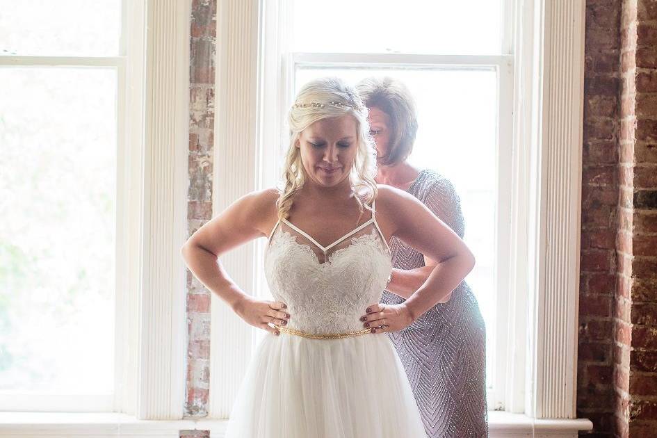 Bride getting ready