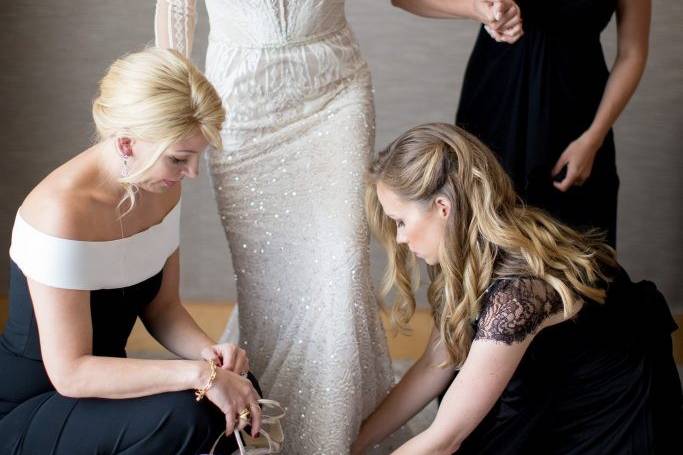 Bride Getting Dressed