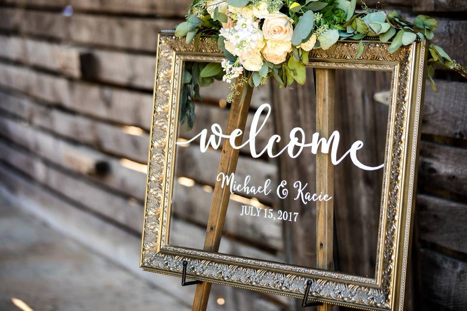 Wedding welcome board