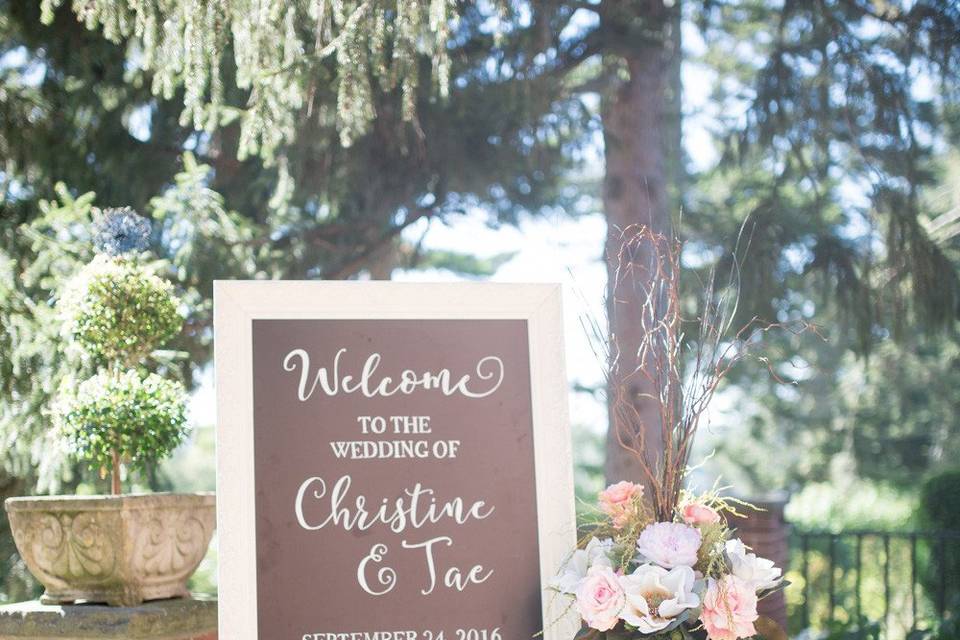 Wedding welcome board