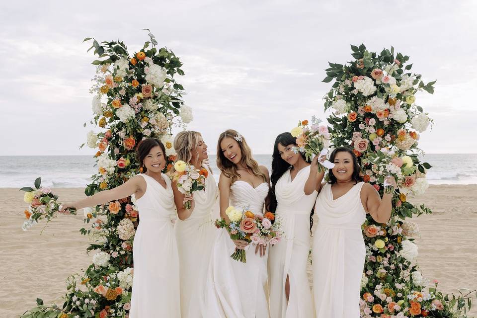 Oceanfront wedding Bridesmaids