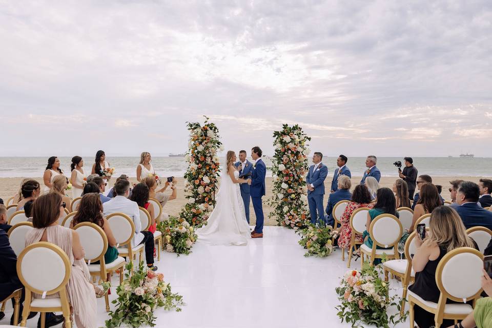 Oceanfront wedding celebration