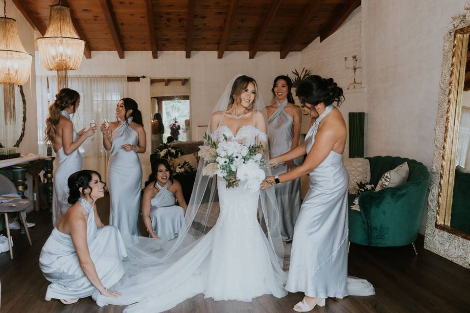 Bride in blue