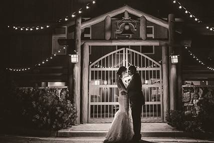 Bride and groom dancing