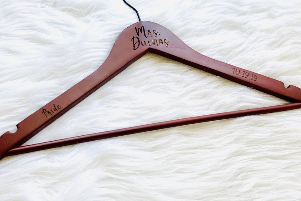 Engraved Dark Natural Hanger