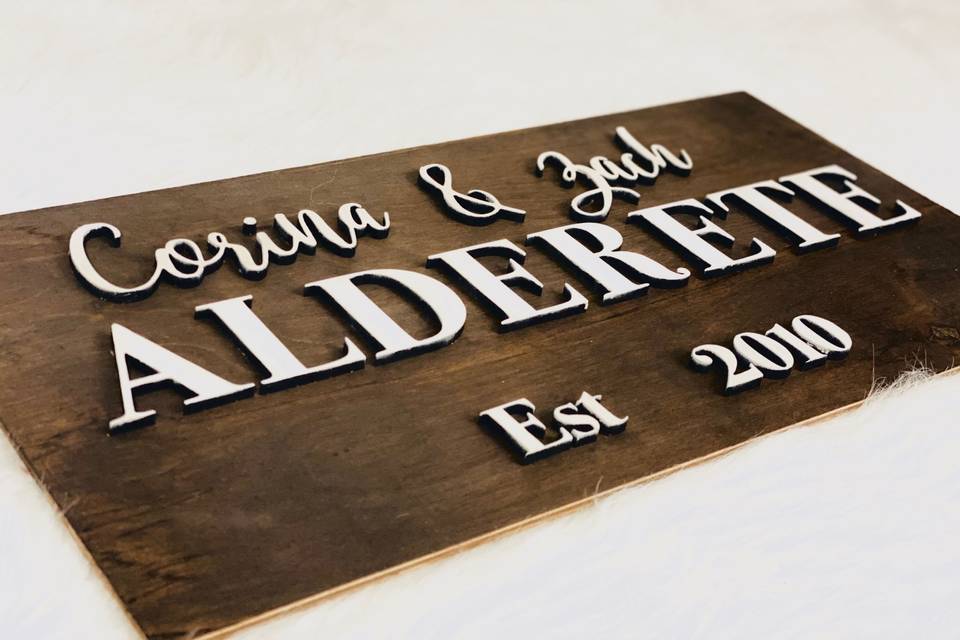 10x19 in. 3D Wooden Sign