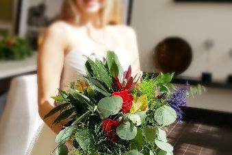 The bride and her bouquet