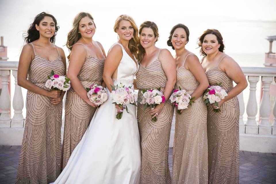 Bride and bridesmaids