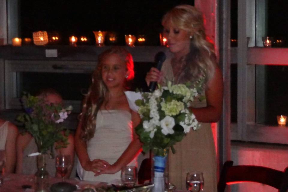 Wedding speeches at reception