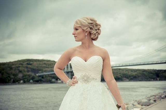 Lovely updo with veil