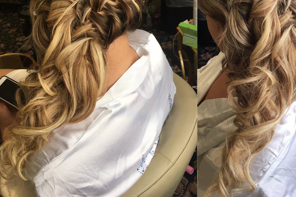 Lovely side braid with curls