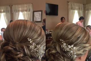 Updo with hair accessory