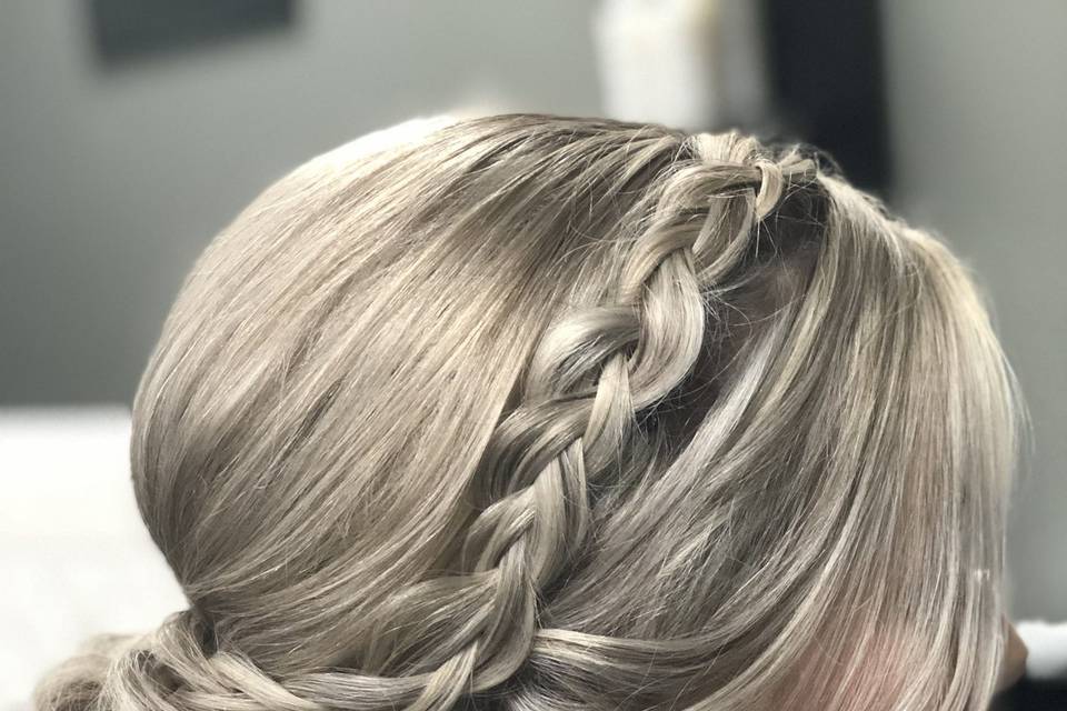 Updo with side braids