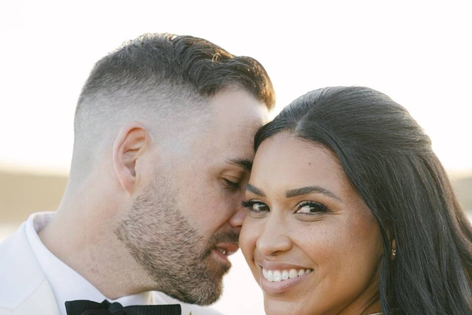 Bride smiling big
