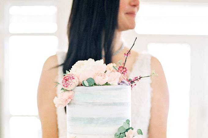 Watercolor 2 tier cake