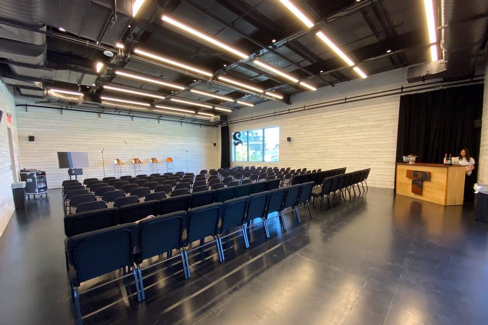 Walker Rehearsal Room with chairs set