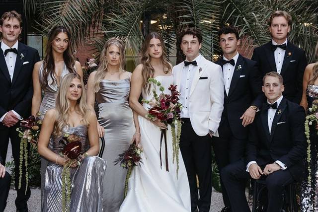 Wedding Party in Courtyard