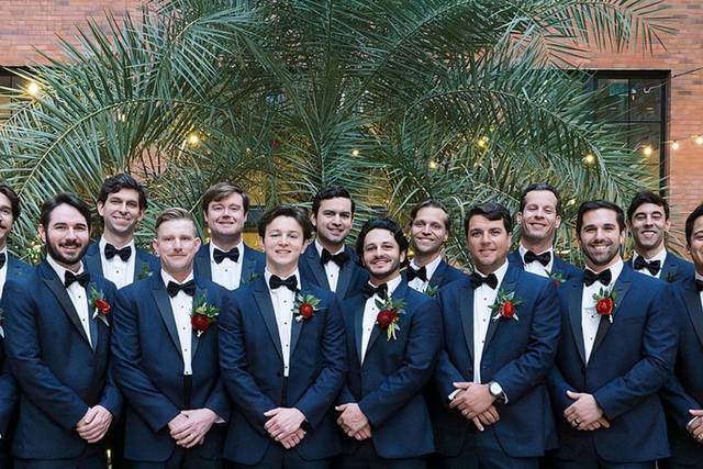 Groomsmen in Courtyard