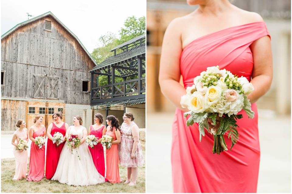 Coral Ombre Rivercrest Wedding