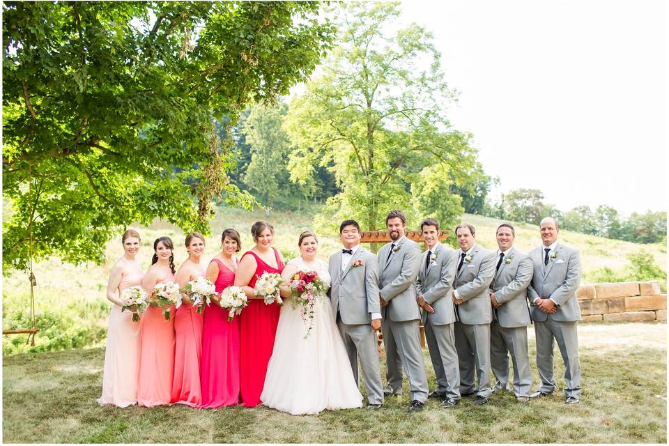 Coral Ombre Rivercrest Wedding