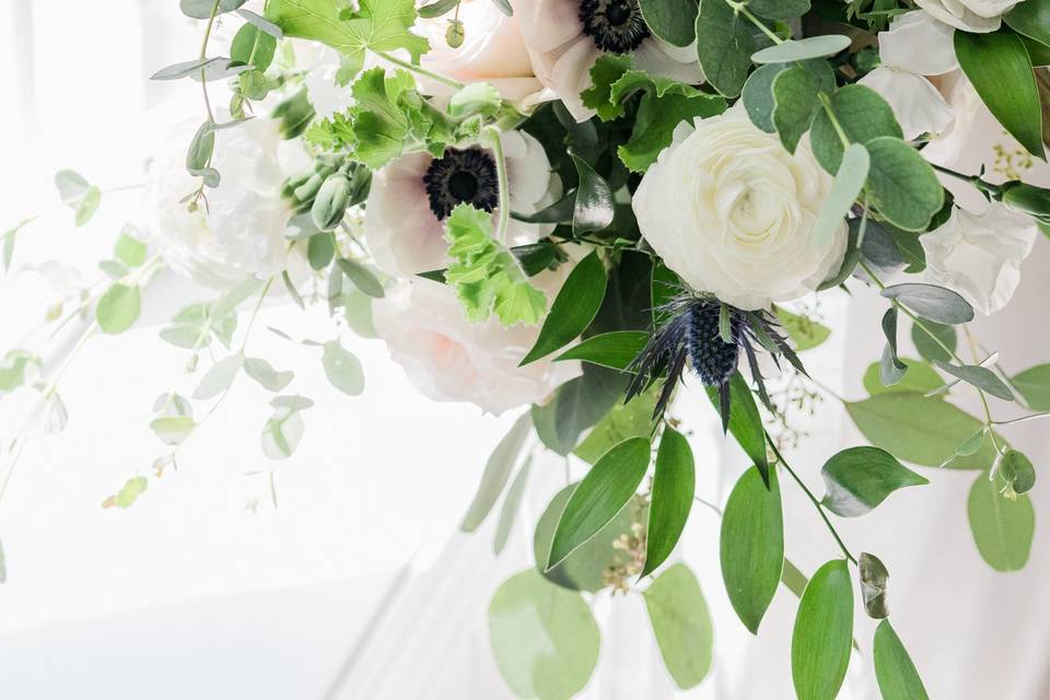 Touch of blue bridal bouquet