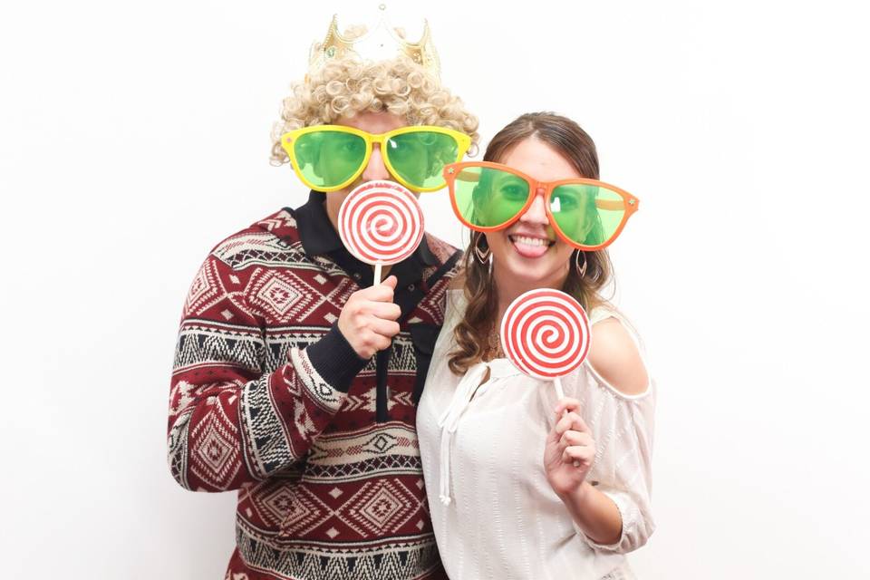 With a lollipop