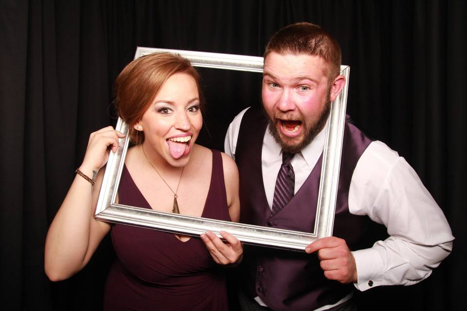 Couple's portrait with frame props