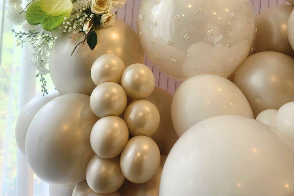 Floral and pearl embellishment