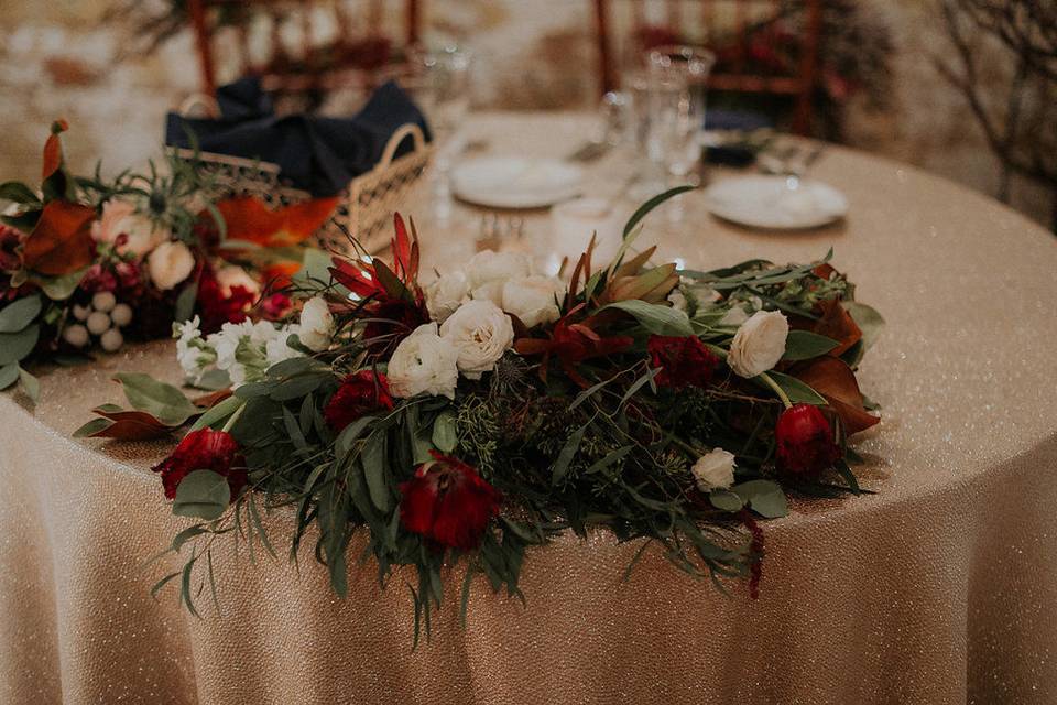 Red and white roses