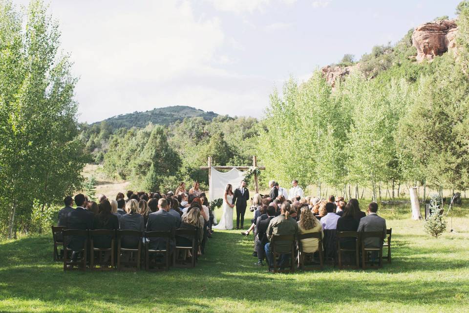 Outdoor wedding ceremony