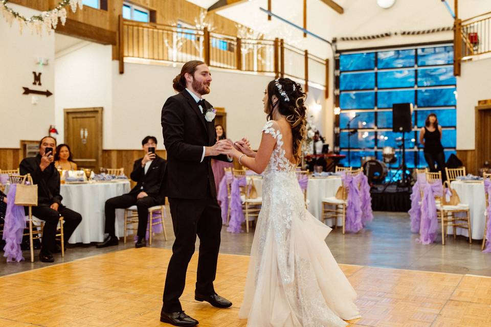 First Dance at a Winter Weddin