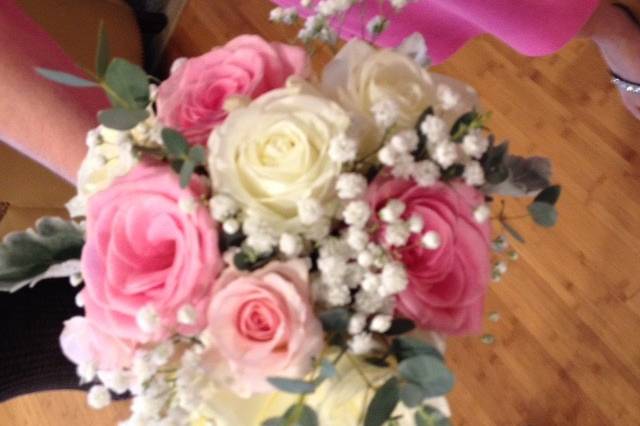 Pink and white roses